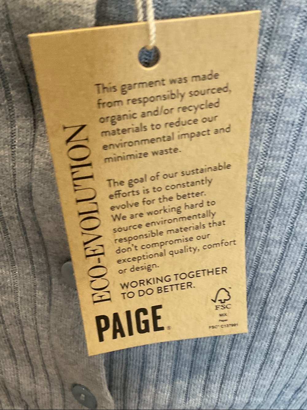 PAIGE Light Blue Ribbed Button-Front Cardigan - Picture 2 of 2